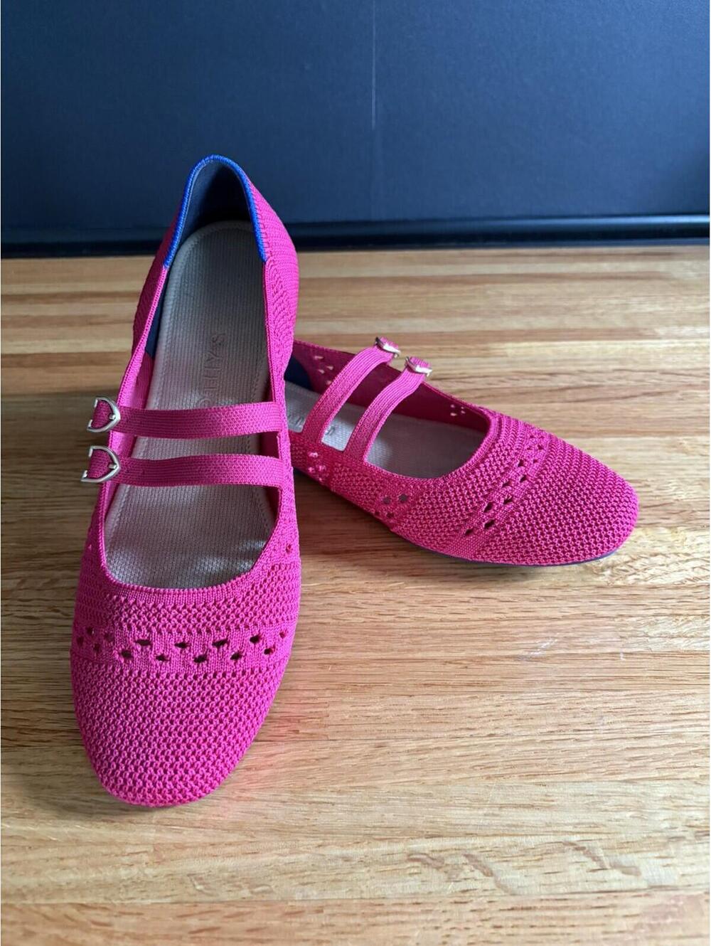 Rothy's Women's Double Buckle Mary Jane, Size 8.5 Pink New Without Box